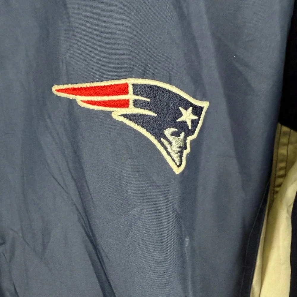 Reebok NFL On Field New England Patriots Jacket Full Zip Windbreaker M Blue Grey